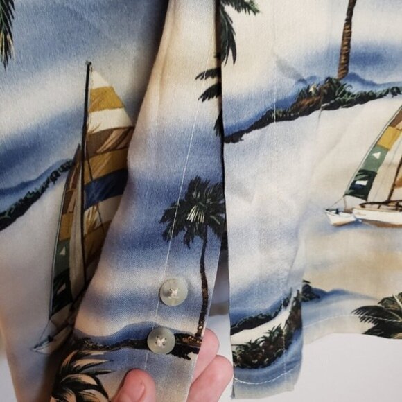 Vintage Hawaiian Tropical UBC Button-up Men's Pocket Shirt Medium - Picture 5 of 11
